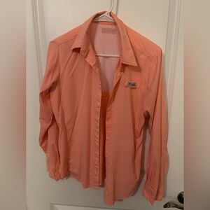 Columbia Peach Button-Up Shirt
